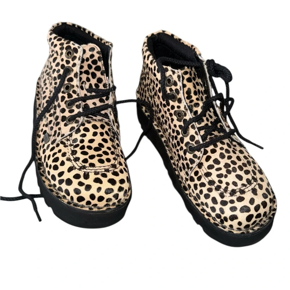 NWT Kickers Kick Lo exclusive boots in leopard EU 39 US 8